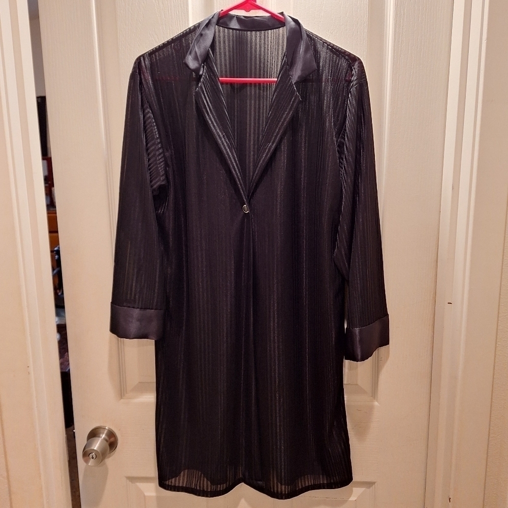 Petra Fashions Black Sheer Robe Medium